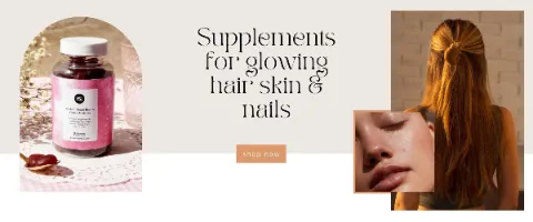 header image of supplements and woman